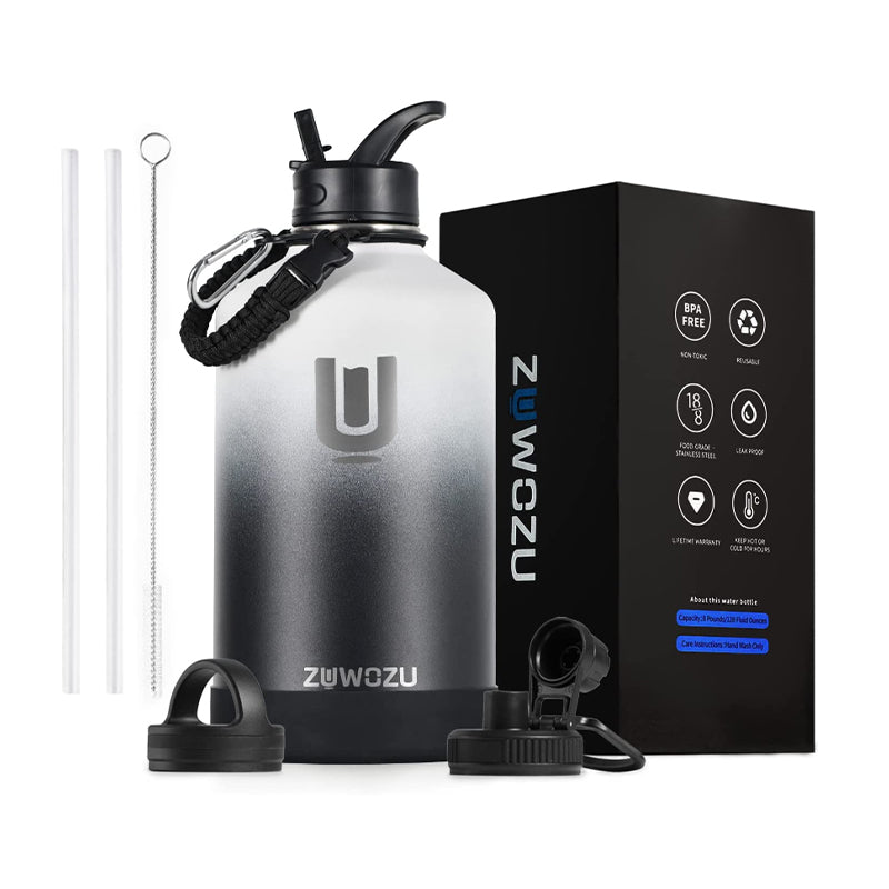 Insulated water jug with 3 lids