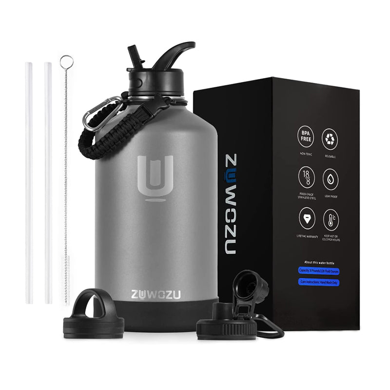 Insulated water jug with 3 lids