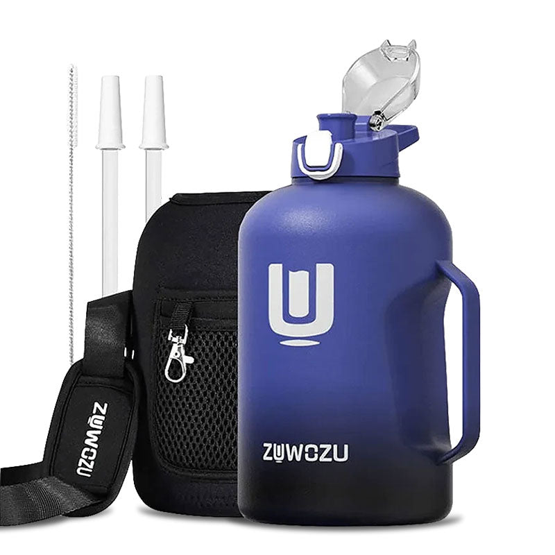 Half gallon water bottle with carry pouch
