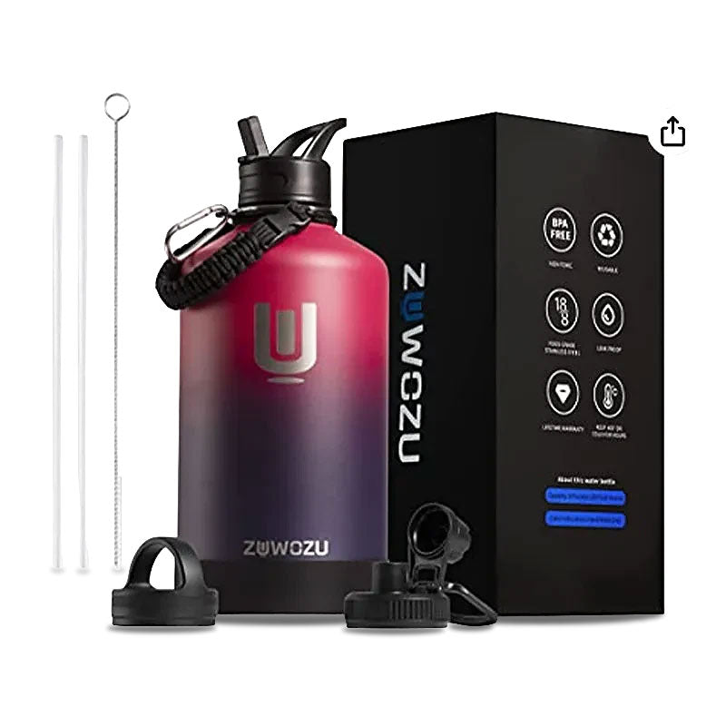 Insulated water jug with 3 lids