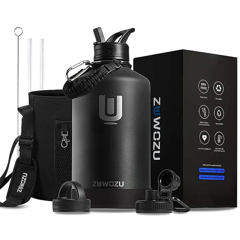 Insulated water jug with carry pouch