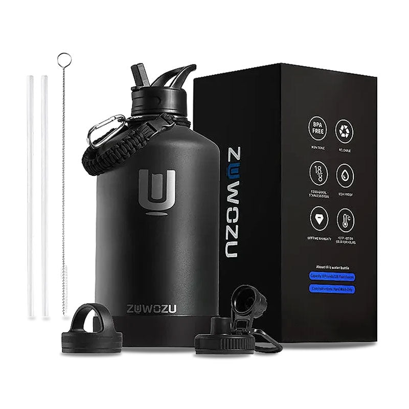 Insulated water jug with 3 lids