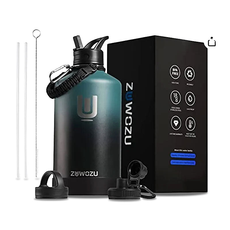 Insulated water jug with 3 lids