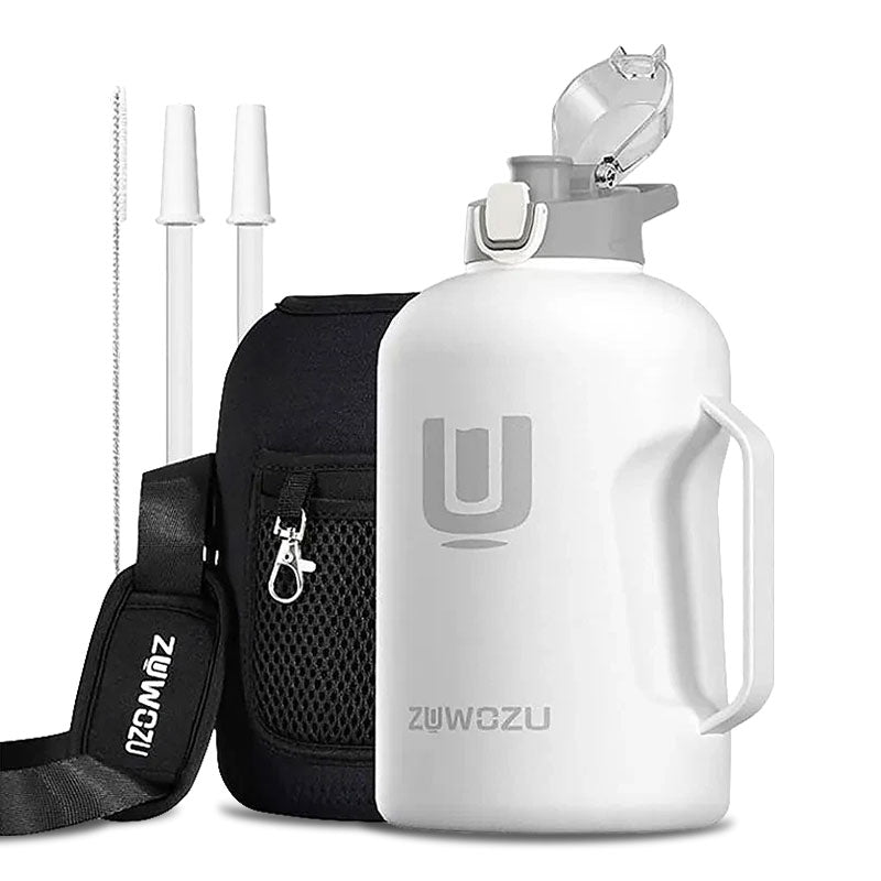 Half gallon water bottle with carry pouch